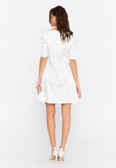Short Sleeve White Short Dress