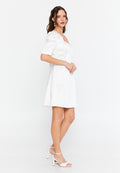 Short Sleeve White Short Dress