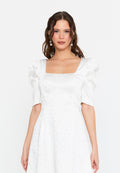 Short Sleeve White Short Dress