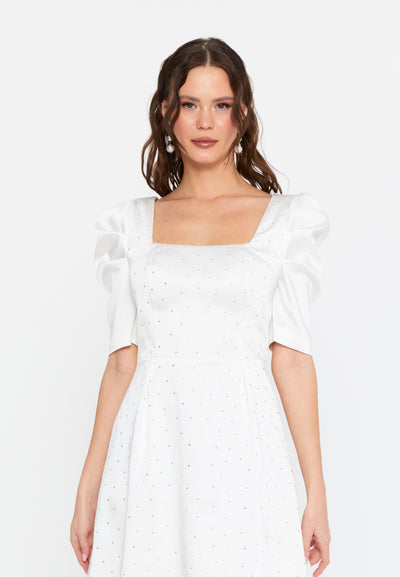 Short Sleeve White Short Dress