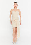 Strapless Short Dress With Drape