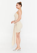 Strapless Short Dress With Drape