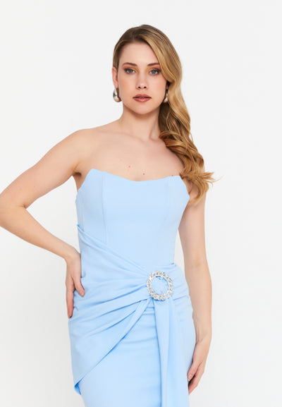 Strapless Short Dress With Drape