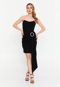 Strapless Short Dress With Drape