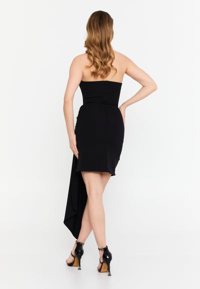 Strapless Short Dress With Drape