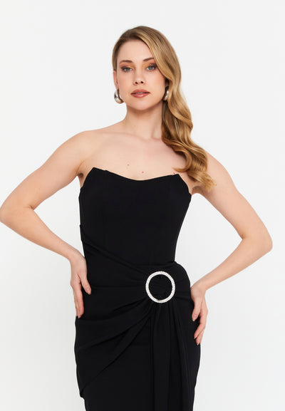 Strapless Short Dress With Drape