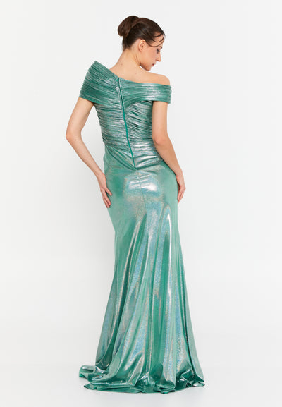 Metallic Off Shoulder Maxi dress