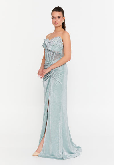 One Shoulder Corset Maxi Dress