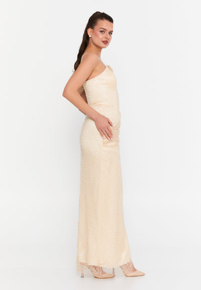 Strapless Tulle Dress with a drape