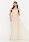 Strapless Tulle Dress with a drape