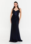 Strapless Metallic Prom Maxi Dress
