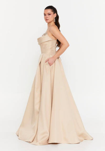 Strapless Corset Maxi Dress