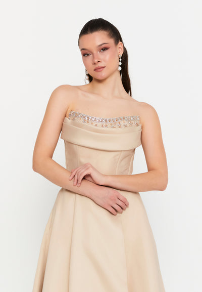 Strapless Corset Maxi Dress