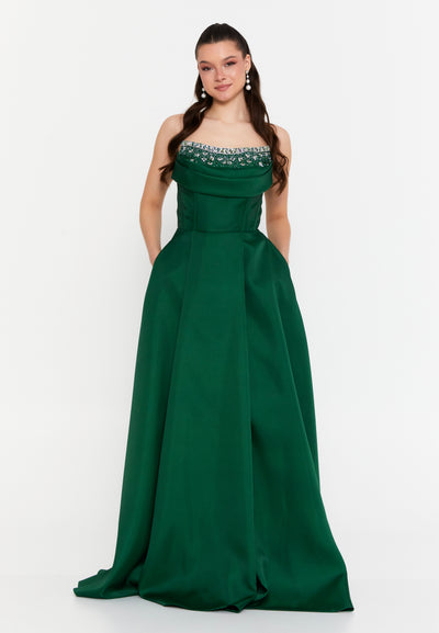 Strapless Corset Maxi Dress