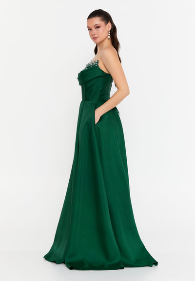 Strapless Corset Maxi Dress