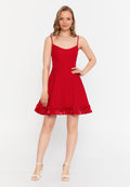 Frill Trim A-Line Mini Dress