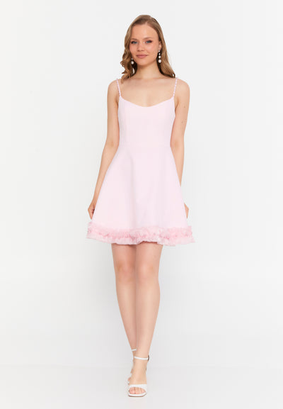 Frill Trim A-Line Mini Dress