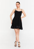Frill Trim A-Line Mini Dress