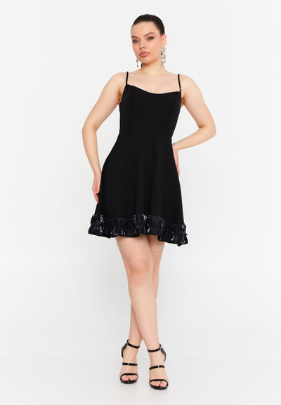 Frill Trim A-Line Mini Dress