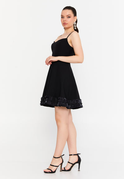 Frill Trim A-Line Mini Dress