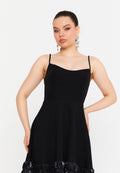 Frill Trim A-Line Mini Dress