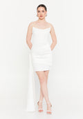 Strapless Short Dress With Side Drape
