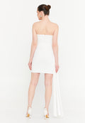 Strapless Short Dress With Side Drape