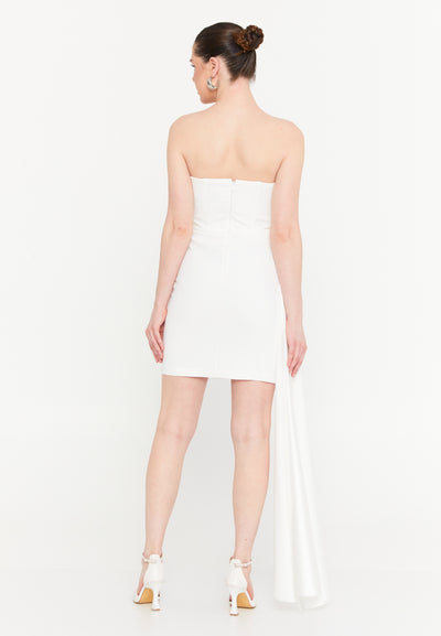 Strapless Short Dress With Side Drape