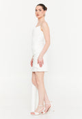 Strapless Short Dress With Side Drape