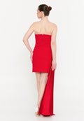 Strapless Short Dress With Side Drape