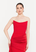 Strapless Short Dress With Side Drape