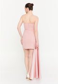 Strapless Short Dress With Side Drape