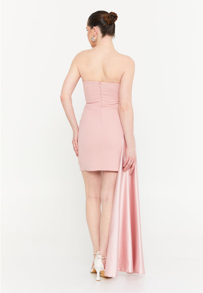 Strapless Short Dress With Side Drape