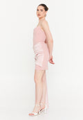 Strapless Short Dress With Side Drape