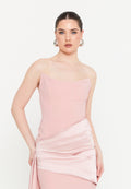 Strapless Short Dress With Side Drape