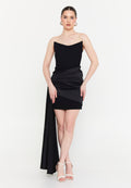 Strapless Short Dress With Side Drape