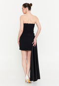 Strapless Short Dress With Side Drape