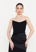 Strapless Short Dress With Side Drape