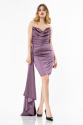 Strapless Short Dress With Drape