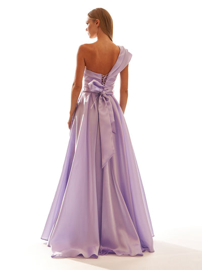 One Shoulder Organza Maxi Dress