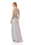 One Shoulder Pleated Maxi Dress