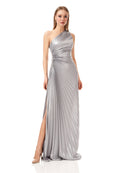 One Shoulder Pleated Maxi Dress