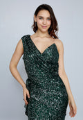 One Shoulder Maxi Dress Sequin