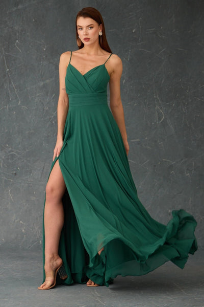Spaghetti-Strap Chiffon Dress