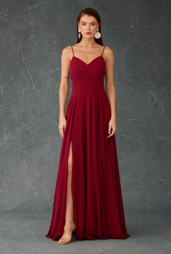 Spaghetti-Strap Chiffon Dress