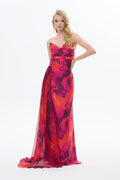 Strapless Floral Maxi Dress