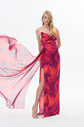 Strapless Floral Maxi Dress