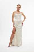 Strapless Maxi Dress With Drape