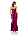 Rhinestone Strap Satin Maxi Dress