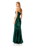 Rhinestone Strap Satin Maxi Dress